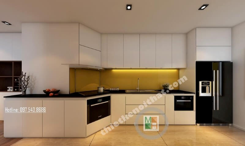 Trang trí nội thất phòng bếp chung cư phong cách hiện đại Nội thất phòng bếp