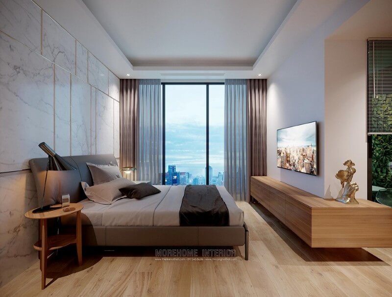 Xu hướng lựa chọn giường ngủ hiện đạiđược các gia đình trẻ hiện nay lựa chọn nội thất chung cư hiện đại
